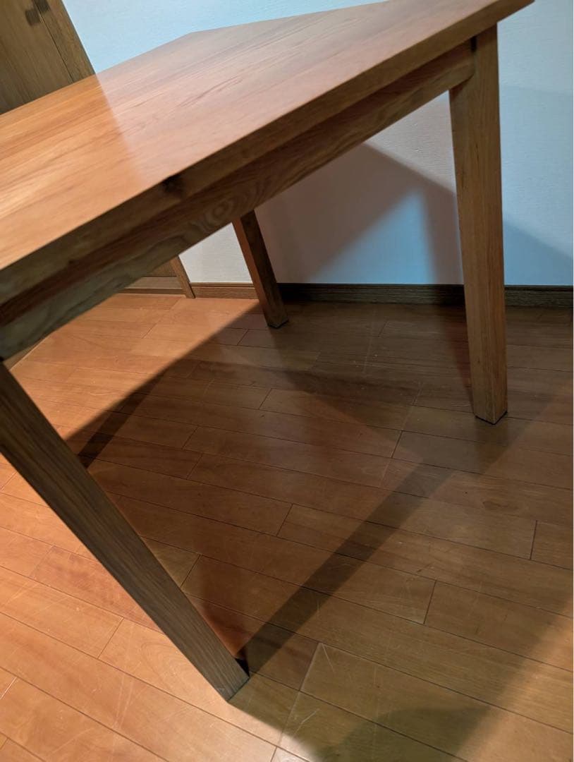 ■送料込■無印良品 正方形 木製デスク 天然木 タモ材 廃盤 机 ダイニング