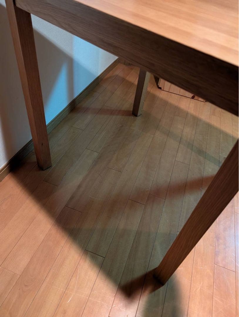 ■送料込■無印良品 正方形 木製デスク 天然木 タモ材 廃盤 机 ダイニング