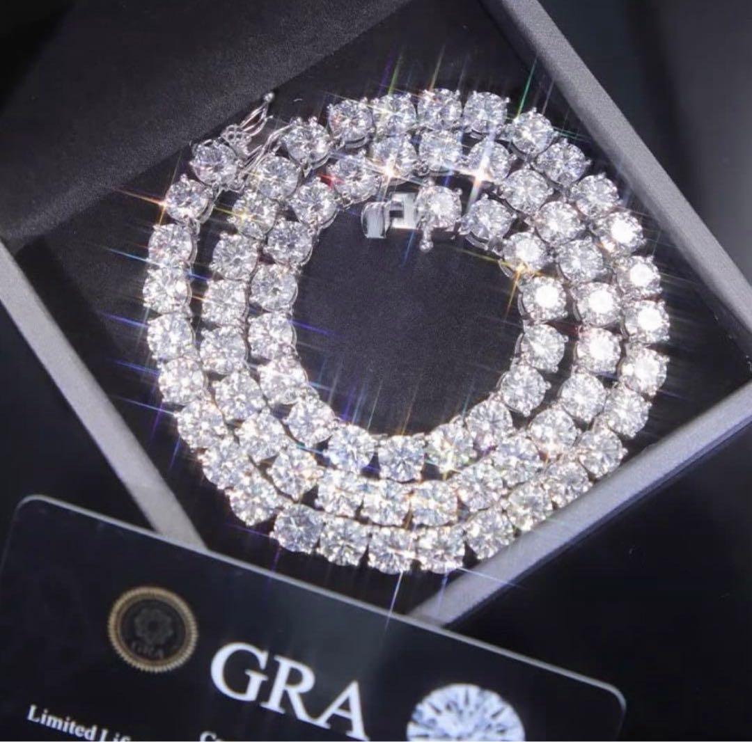 鑑定書付き 最高品質モアサナイト　テニスチェーン　ネックレス　ブレスレット