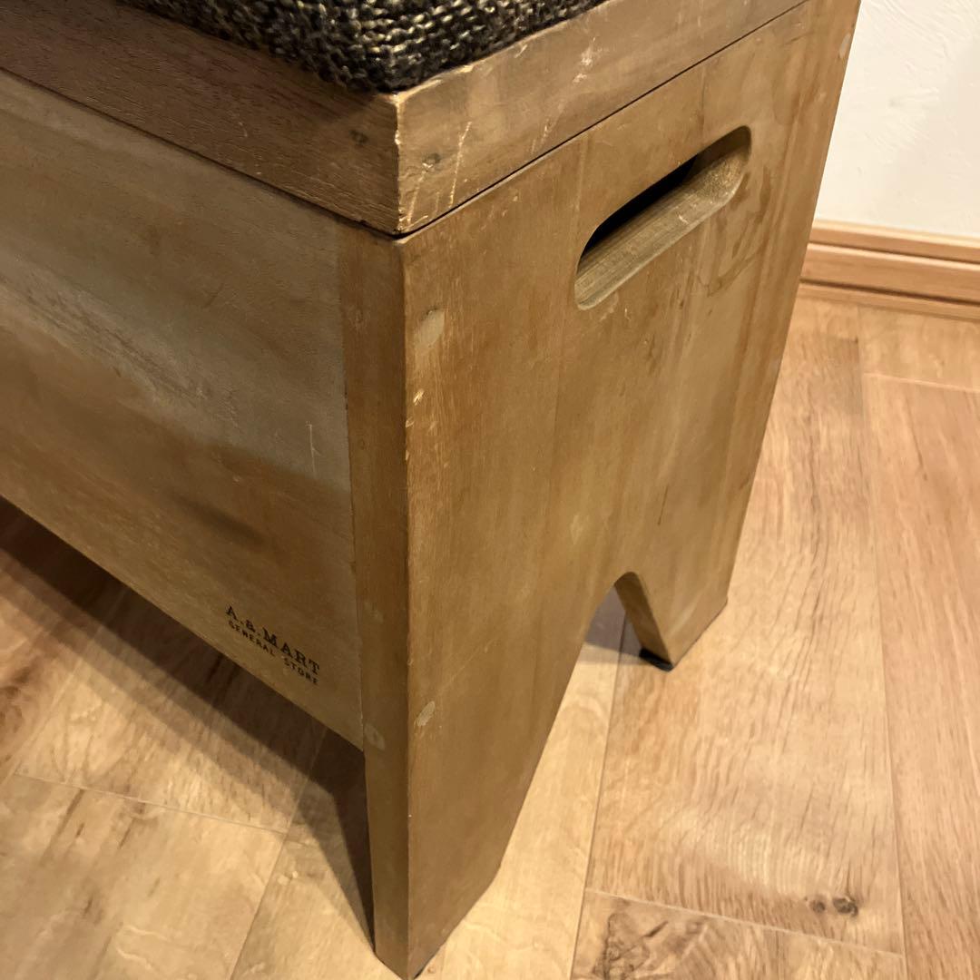 アンティーク風ボックスベンチ 木製スツール椅子イスいす収納インテリア