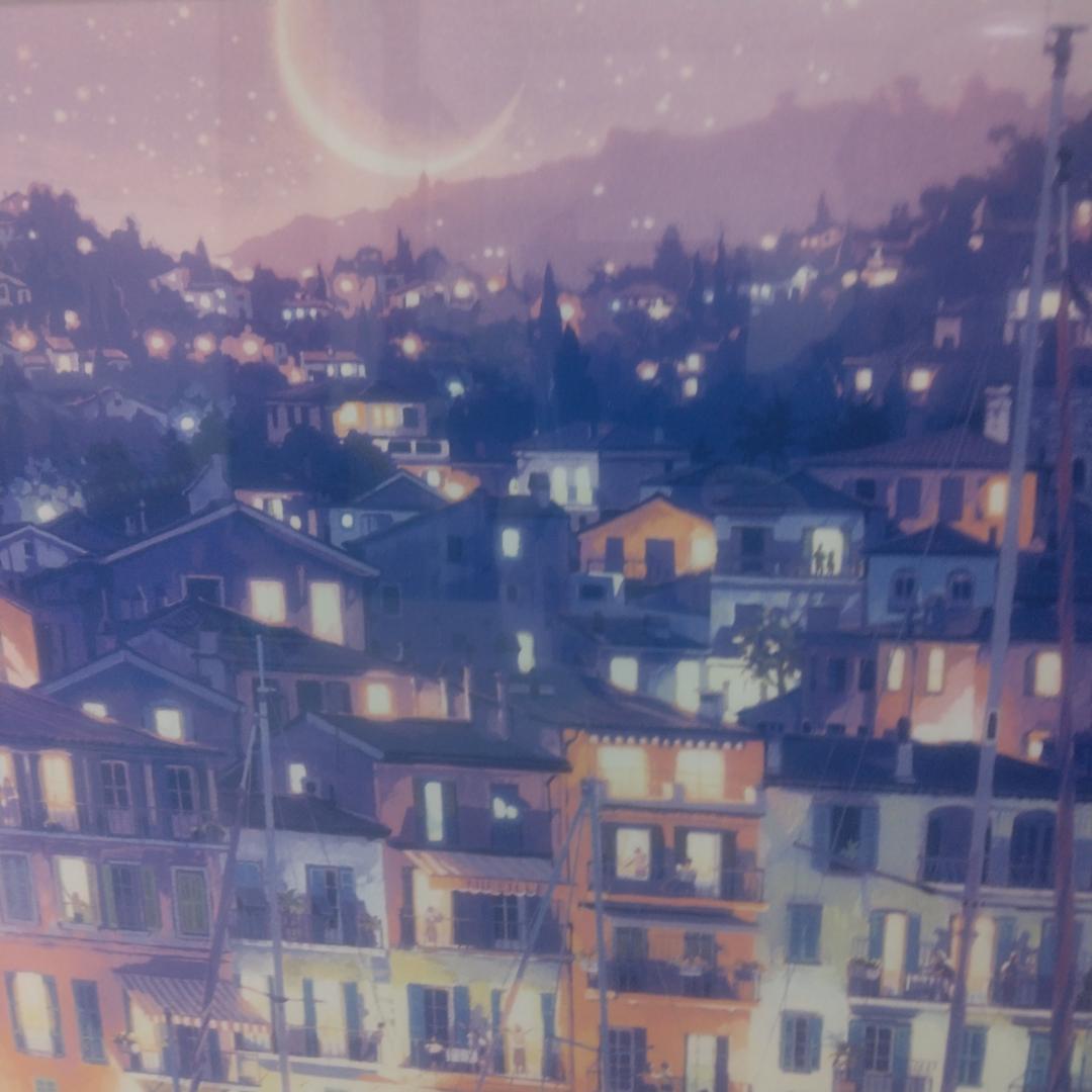 笹倉鉄平　ヴィルフランシュ　中古　大判額装アートポスター