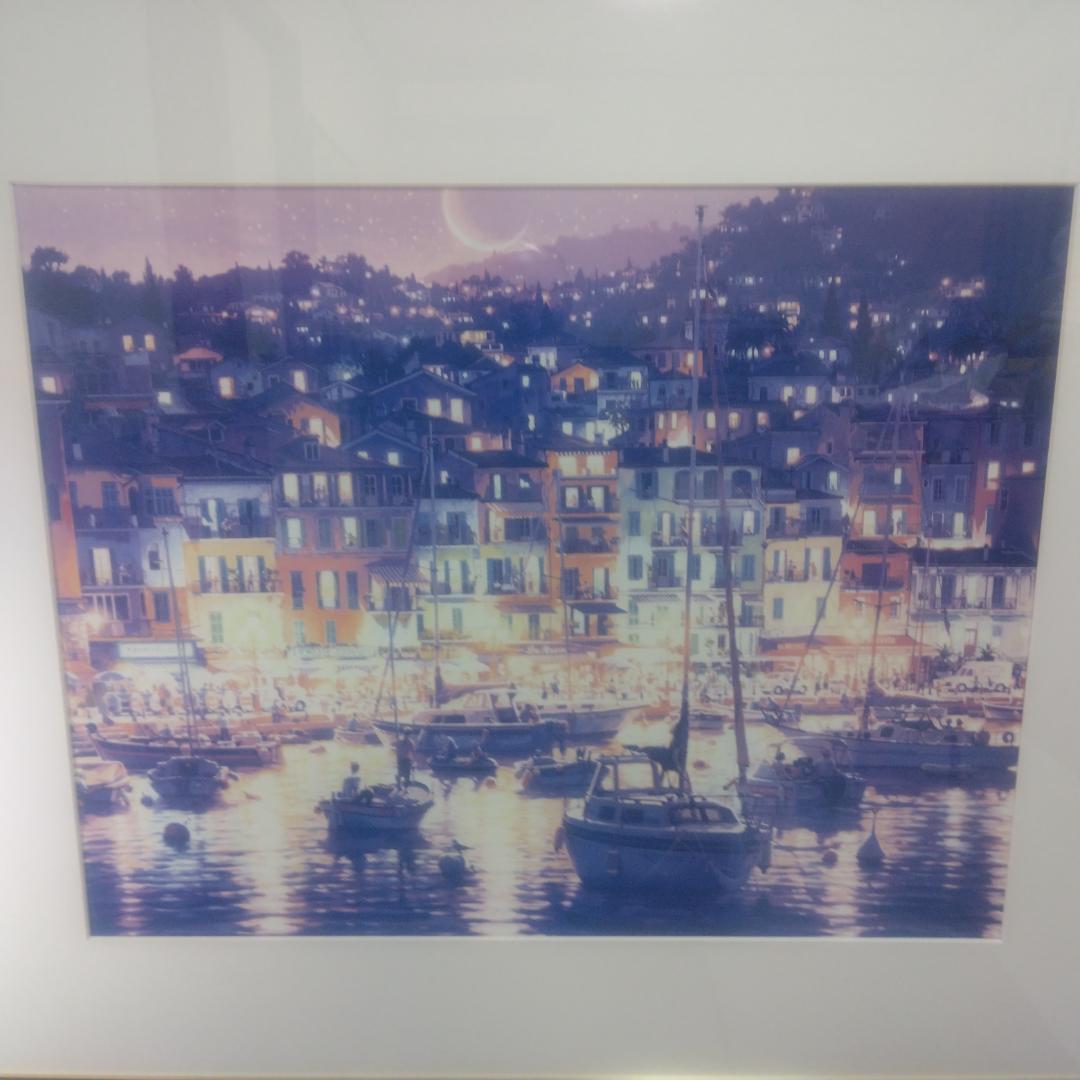 笹倉鉄平　ヴィルフランシュ　中古　大判額装アートポスター