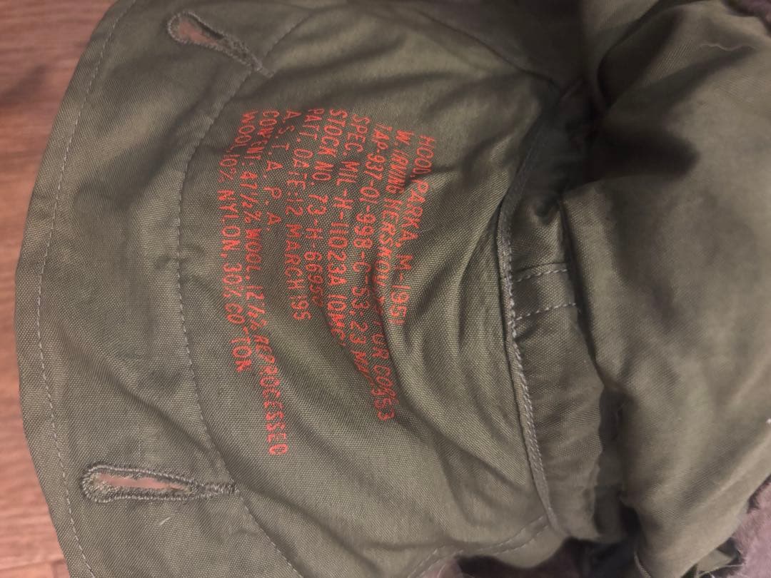 米軍　m-65 フィッシュテールパーカー　フード