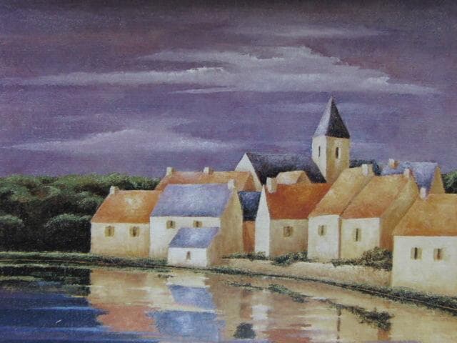 ジャン－ピエール・キャプロン、「ロワン川沿の家並」、希少な額装用画集より