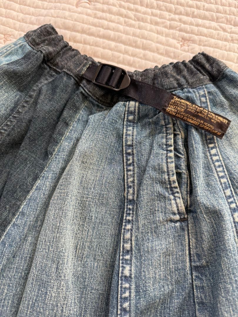 双子可♡美品♡denim dungaree ダメージデニムスカート