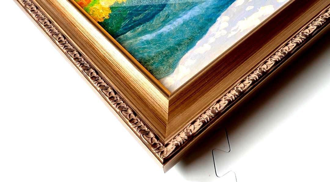 油絵/油彩 額縁 F10〔題名 乗鞍〕匿名発送・送料込