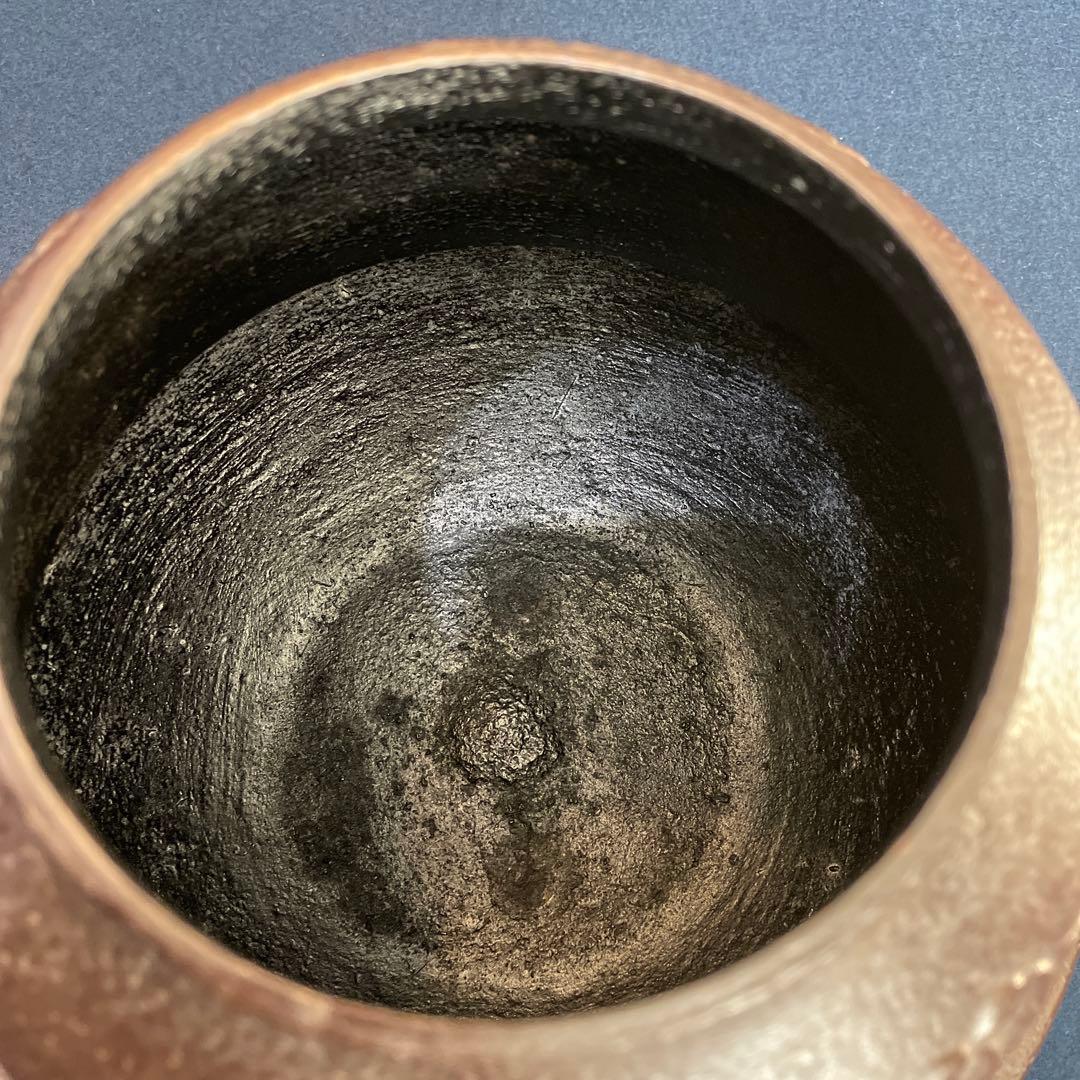 茶道具【菊地正直】(造)の「鵬雲斎」(好)『ツボツボ紋青海波釜』※南鐐