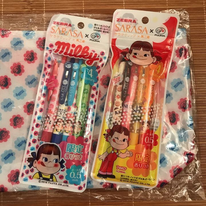 サラサクリップ✖️不二家ペコちゃん】4色セットA&B &ミルキートート