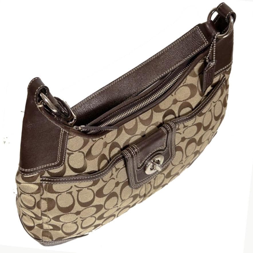 コーチ COACH セミショルダーバッグ 肩掛けバッグ シグネチャーブラウン