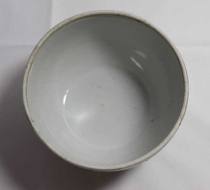 中国　清朝期　粉彩蓋器　喜上梅梢　アンティーク　木箱付0905