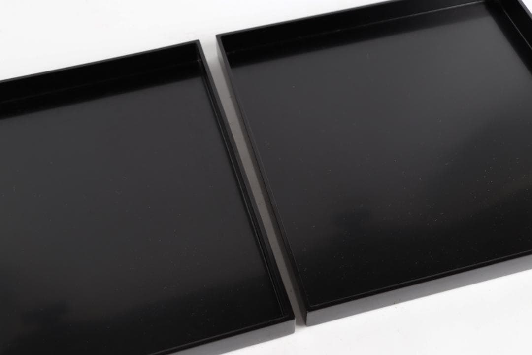 茶道具 平安堂 黒塗 会席膳　五枚 懐石 四方