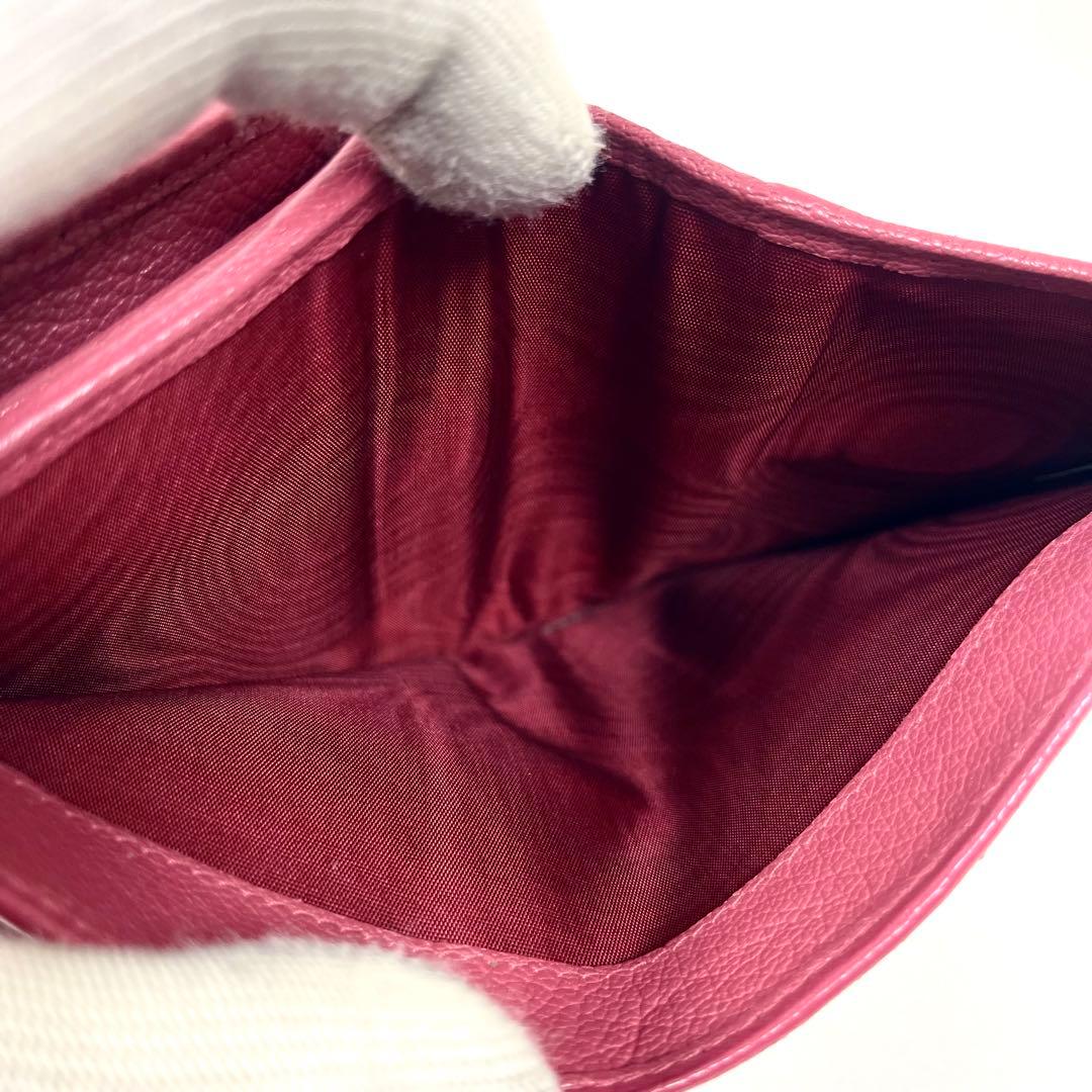 ミュウミュウ 折り財布 ロゴプレート リボン バイカラー レザー