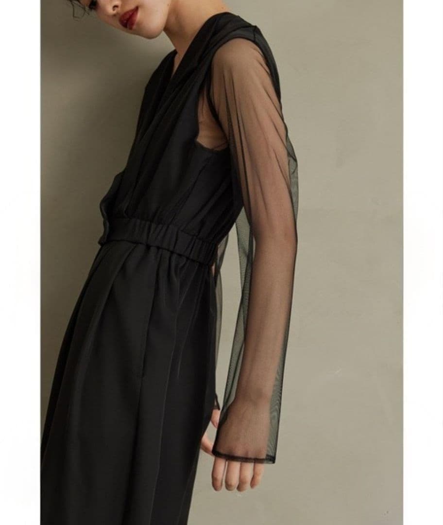 美品 niana ニアナ スタンドアウトカラーオールインパンツ パンツドレスL