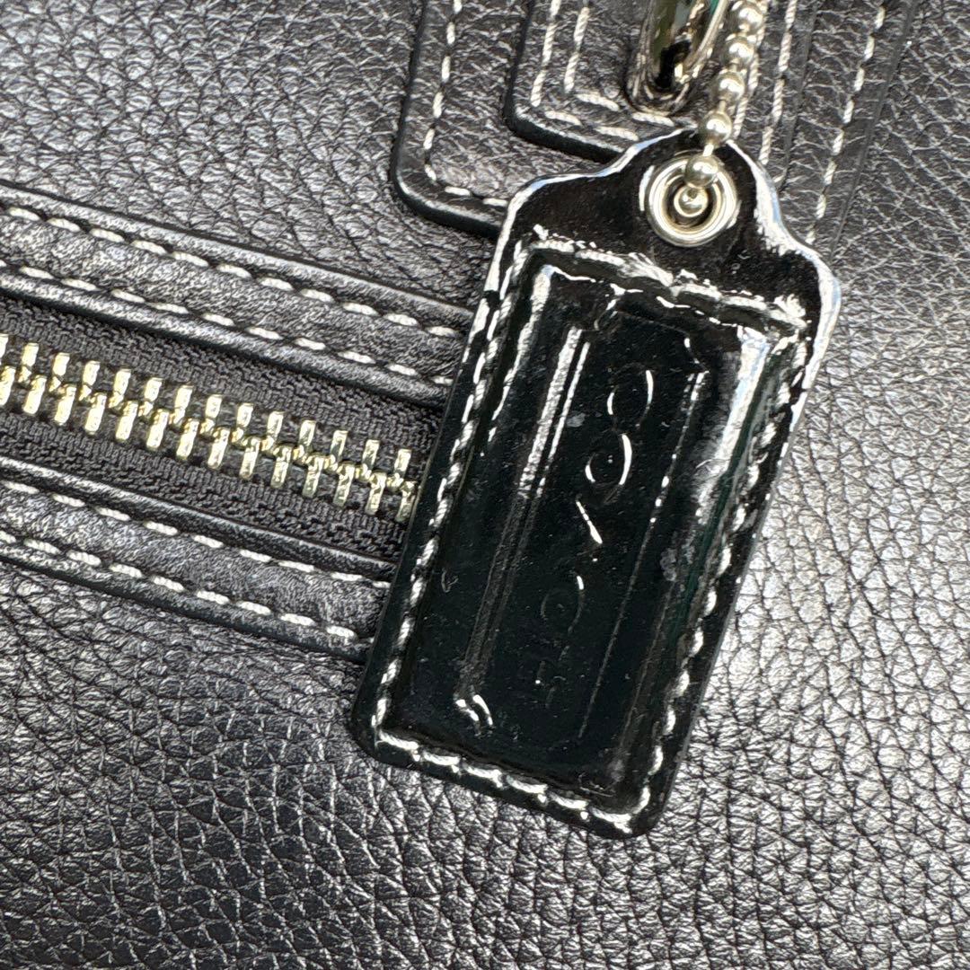 COACH コーチ　レザー　ブラック　ハンド　ショルダーバッグ