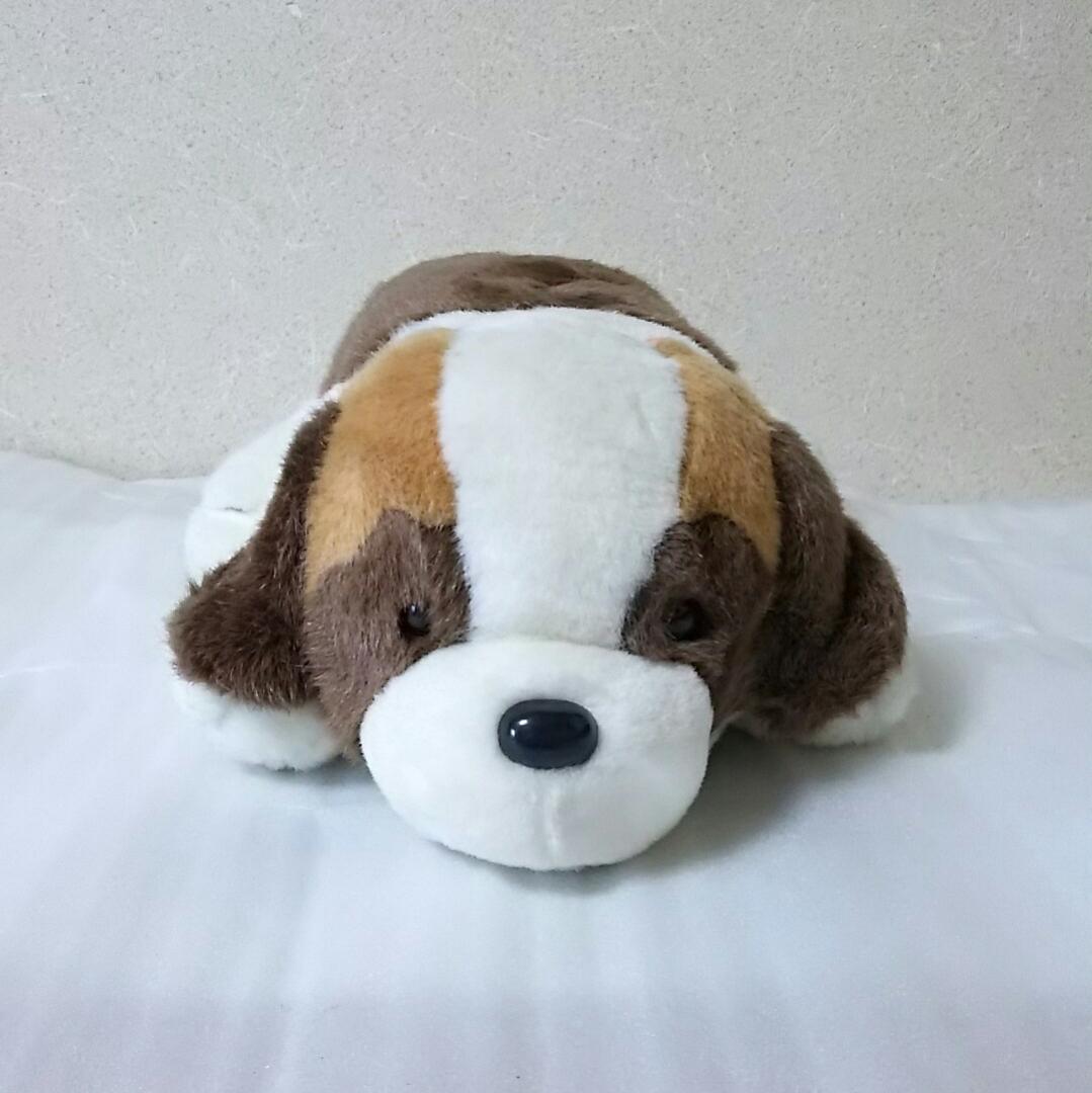 昭和レトロ 平成レトロ 犬 わんちゃん好きに♪伏せたセントバーナードのぬいぐるみ