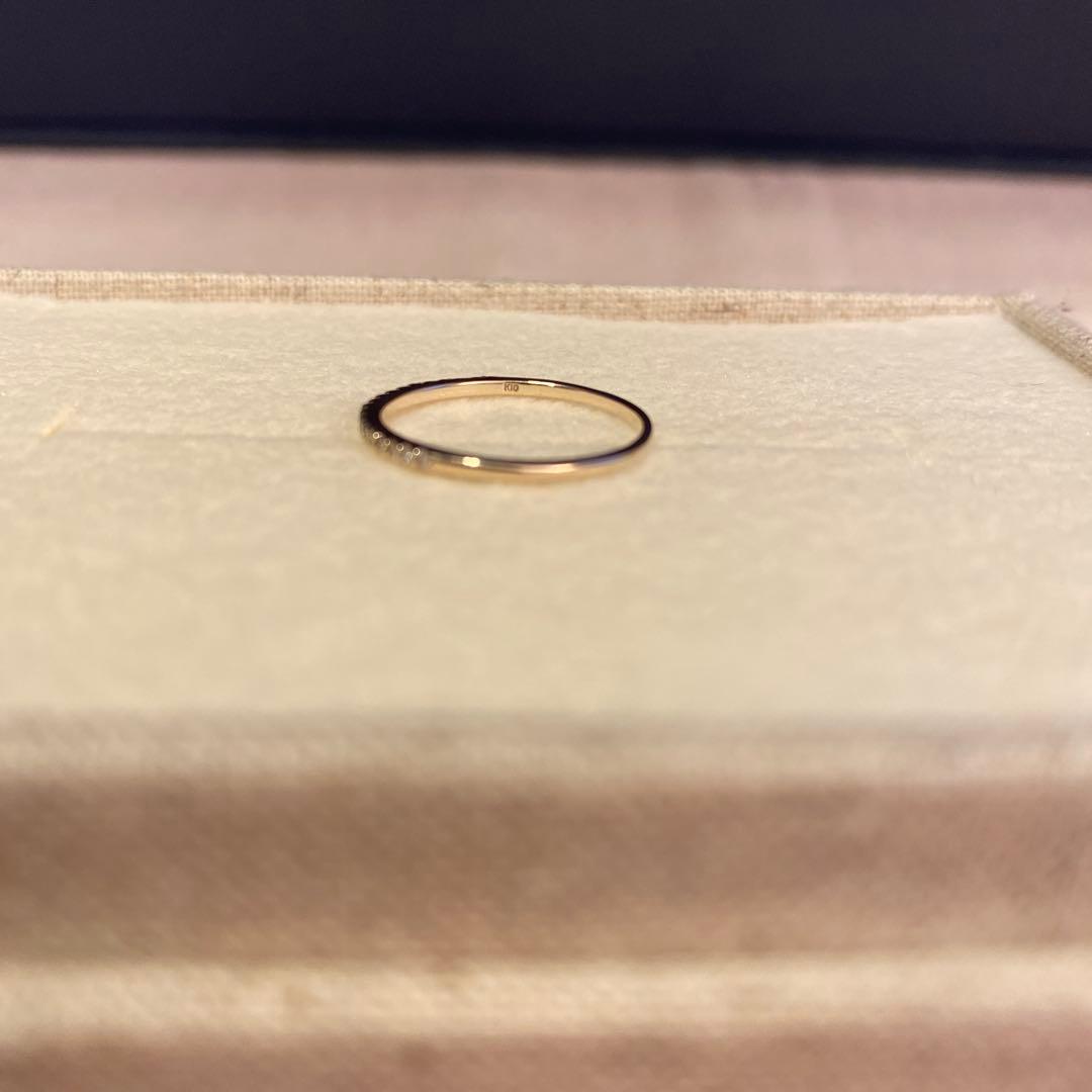 【極美品】SIENA ROSE 19粒ダイヤラインのリング 9号　K10 YG