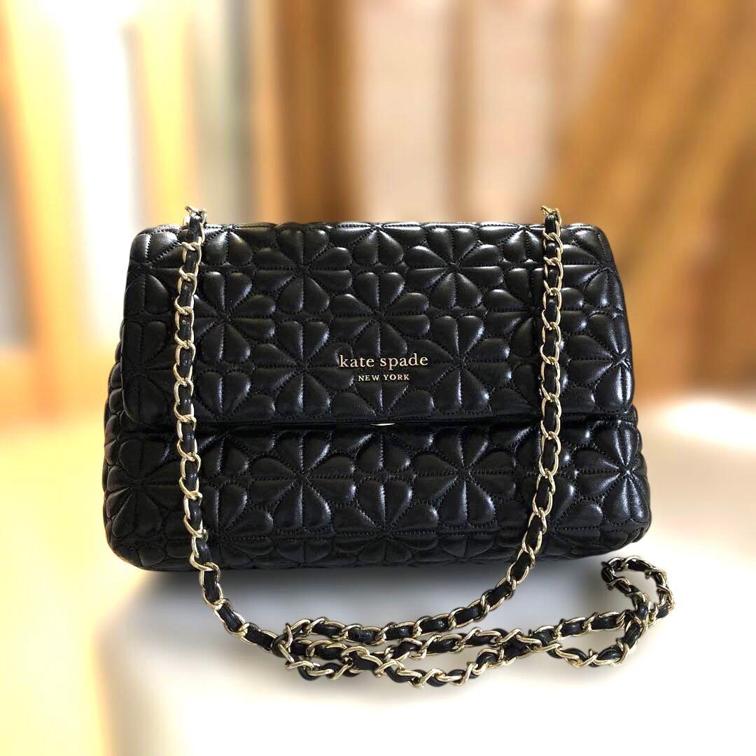 ［美品・希少］ケイトスペードニューヨーク　キルティングチェーンショルダーバッグ黒