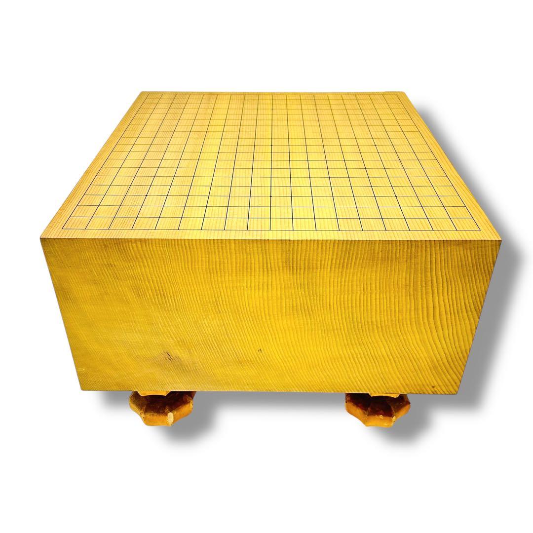 【希少美品】【特大6.7寸】高級囲碁盤 本榧 天地柾目 ヘソ・脚付き