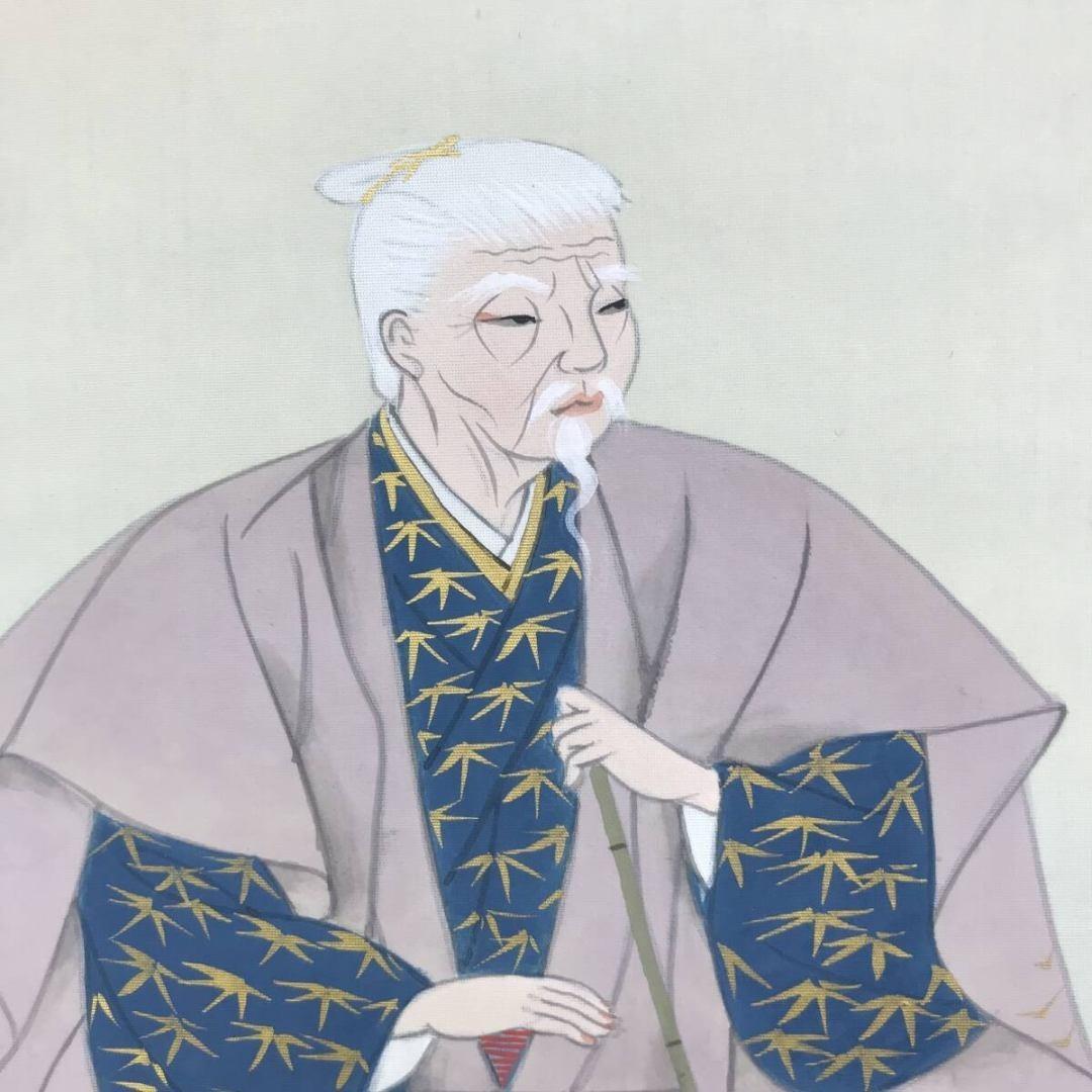 真作/堤利彦/高砂図/人物図祝掛軸/正月掛軸/横物/掛軸☆宝船☆AK-619