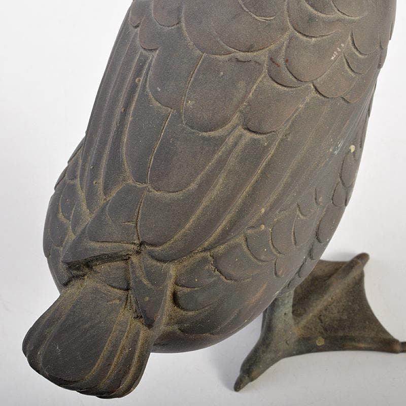 金工 秀山作 鋳銅 家鴨 アヒル 置物 一對 重さ合計約3.2㎏ G R7513