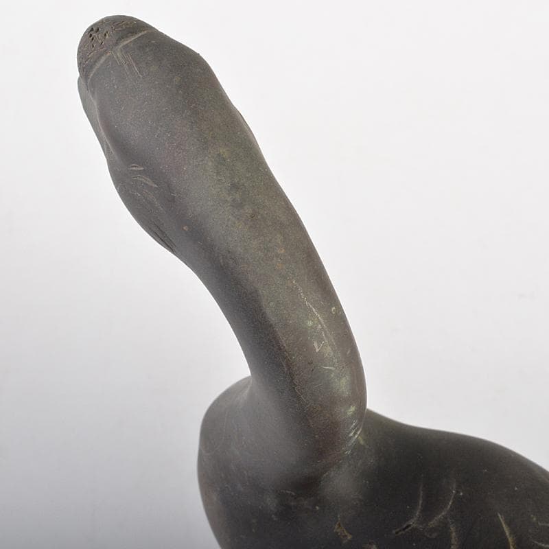 金工 秀山作 鋳銅 家鴨 アヒル 置物 一對 重さ合計約3.2㎏ G R7513