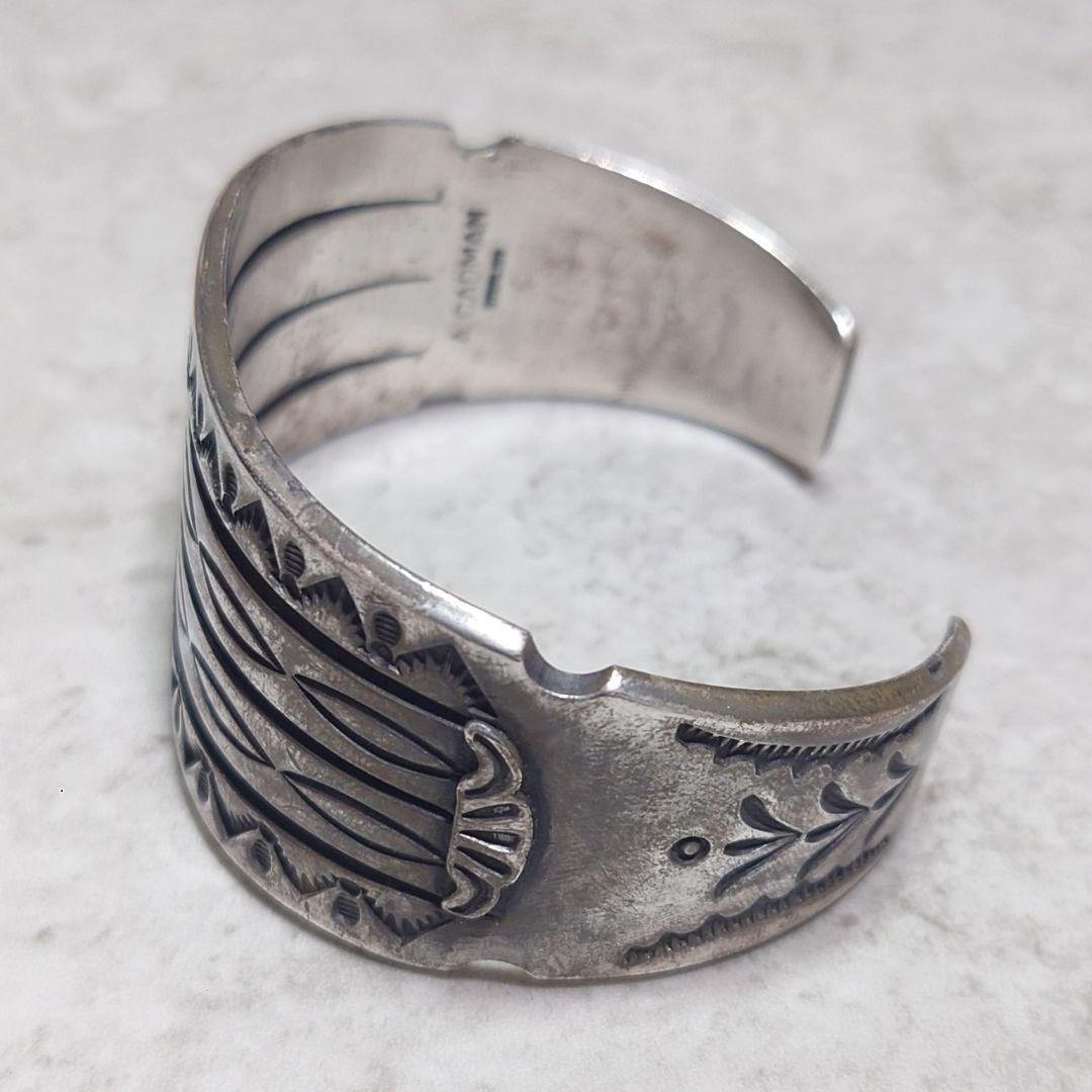 NAVAJO ナバホ ANDY CADMAN スタンプワークワイドバングル 重厚