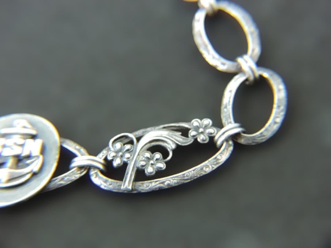 USN　海軍　スターリング　ブレスレット　17cm　総重量14.2g　431K〇