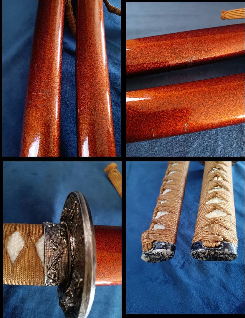 模造刀　模擬刀　日本刀　2振りセット　古兵器 武具　大刀　小刀　かたな　剣