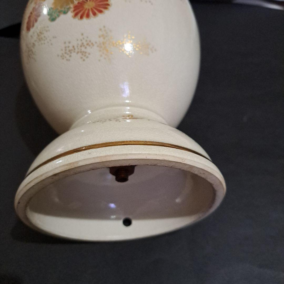 薩摩　島津丸十紋　 極上吸引壺 　金彩赤絵　菊文　江戸中　真鍮吸引壺　 珍品壺