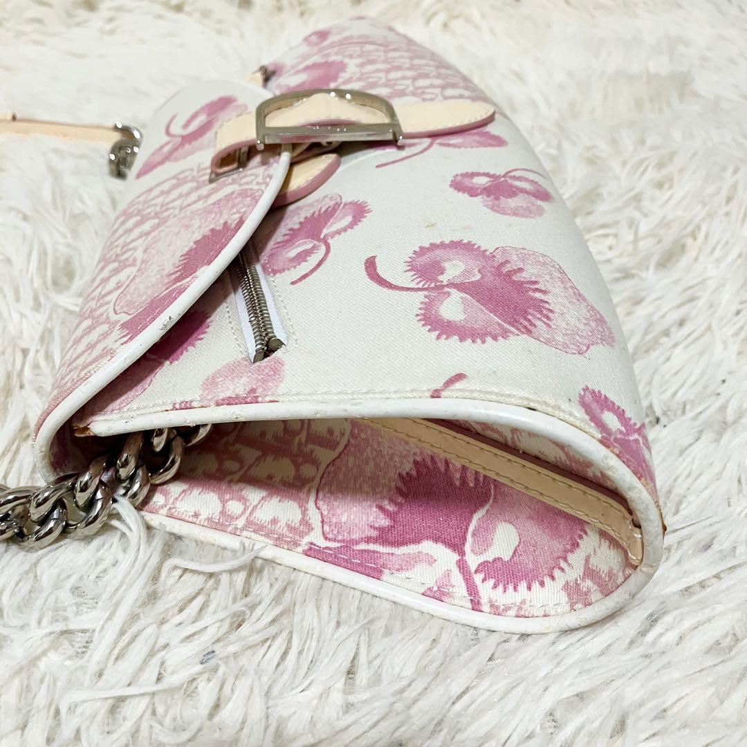 【美品・希少】 クリスチャンディオール チェーンポーチ トロッター フラワー