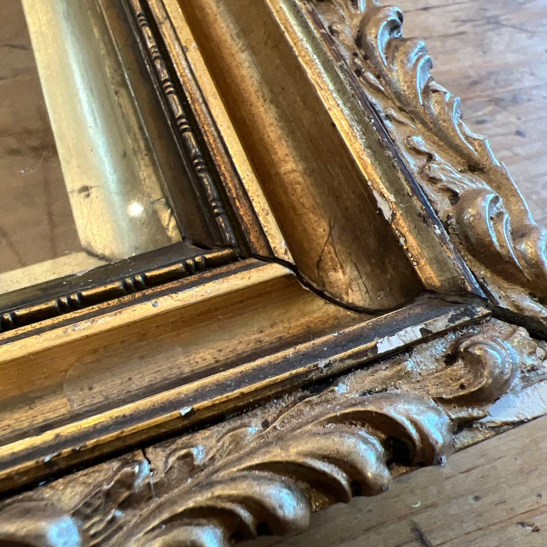 英国アンティーク装飾的金色フレーム（ガラス付き）