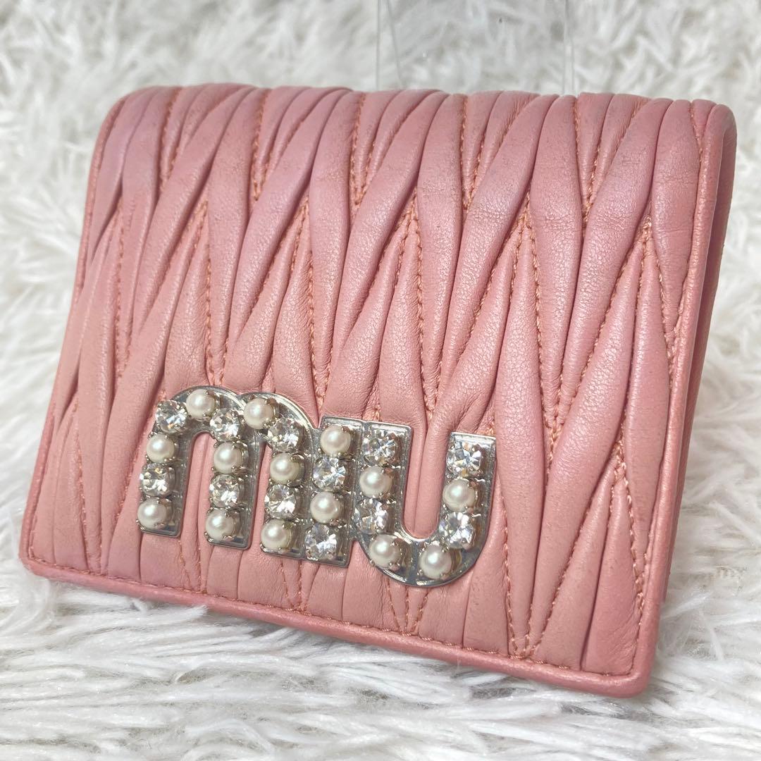 miumiu ○°＊ マテラッセ クリスタルパール 折財布