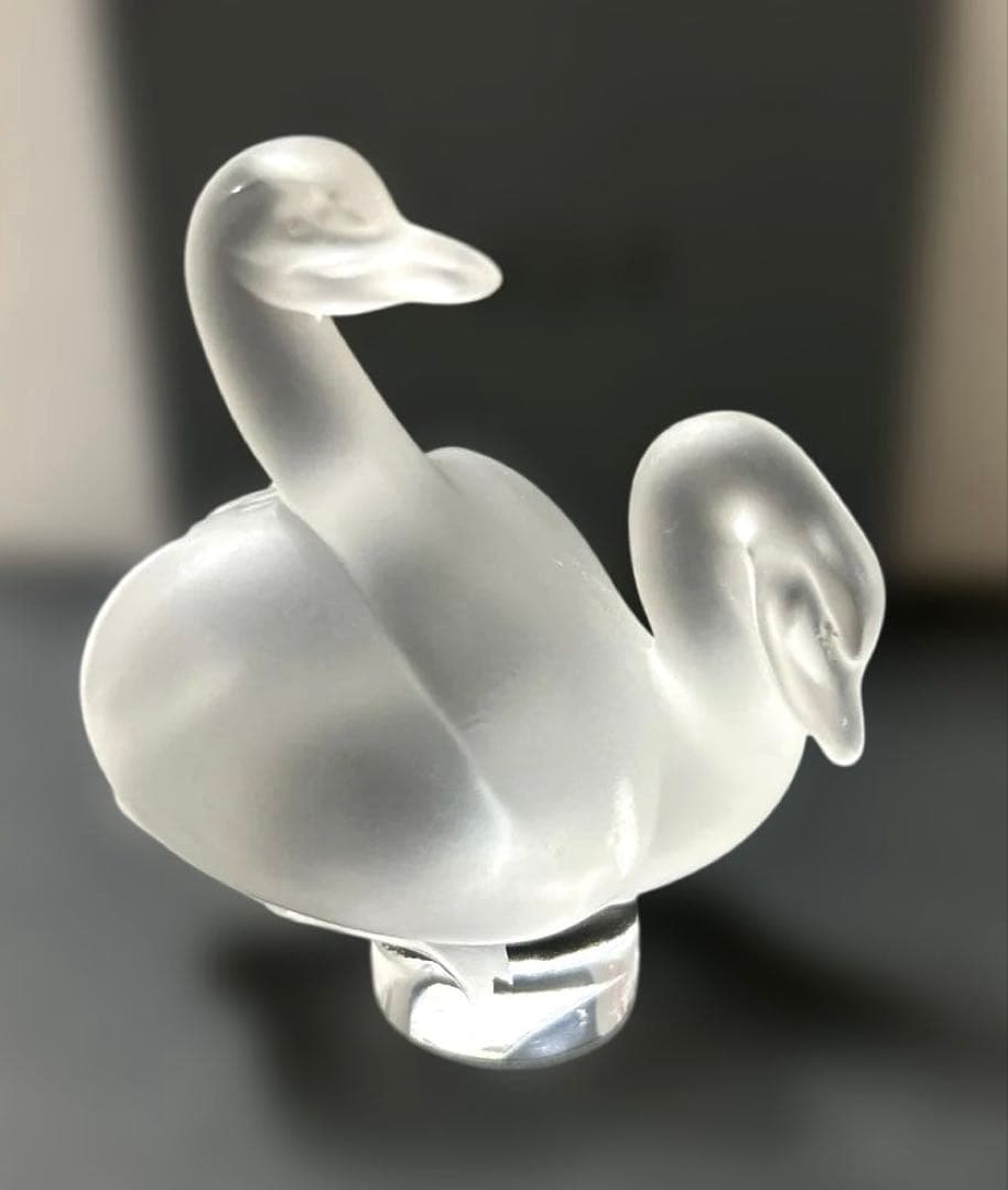 ラリック2羽の白鳥　クリスタル製置物　ペーパーウェイト