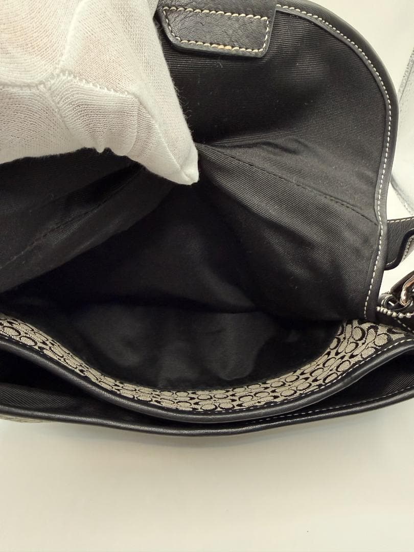 【美品】COACH コーチ SOHO ワンショルダー バッグ シグネチャー 黒