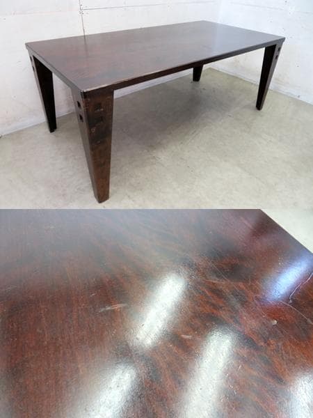 北海道民芸家具■樺無垢材■ダイニングテーブル■シンプル■180cm幅■