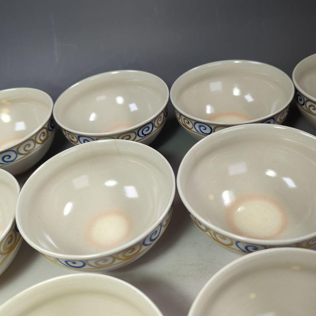 イ542 数茶碗『竜谷焼 宮川香雲』『渦丿絵 数茶碗 10客 共箱』茶道具