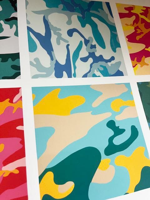 額装済/camouflage 1987/アンディウォーホル/ポスター/インテリアの