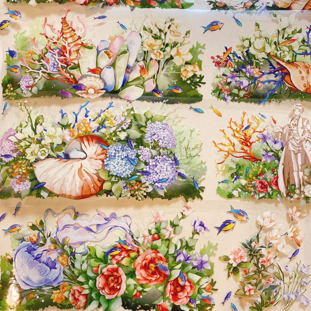 海外マスキングテープ巻売り 水中庭園 風景マステ petテープ 中古