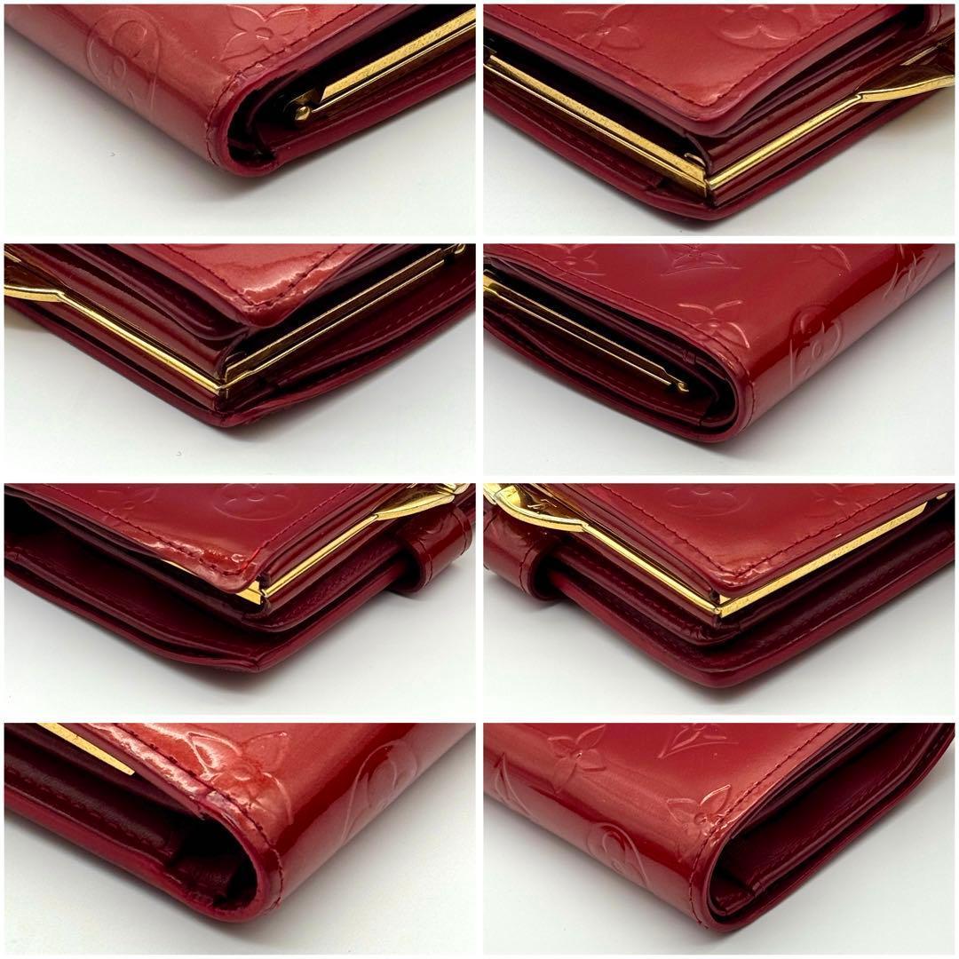 ルイヴィトン モノグラム ヴェルニ ポルトフォイユ ヴィエノワ がま口 赤系