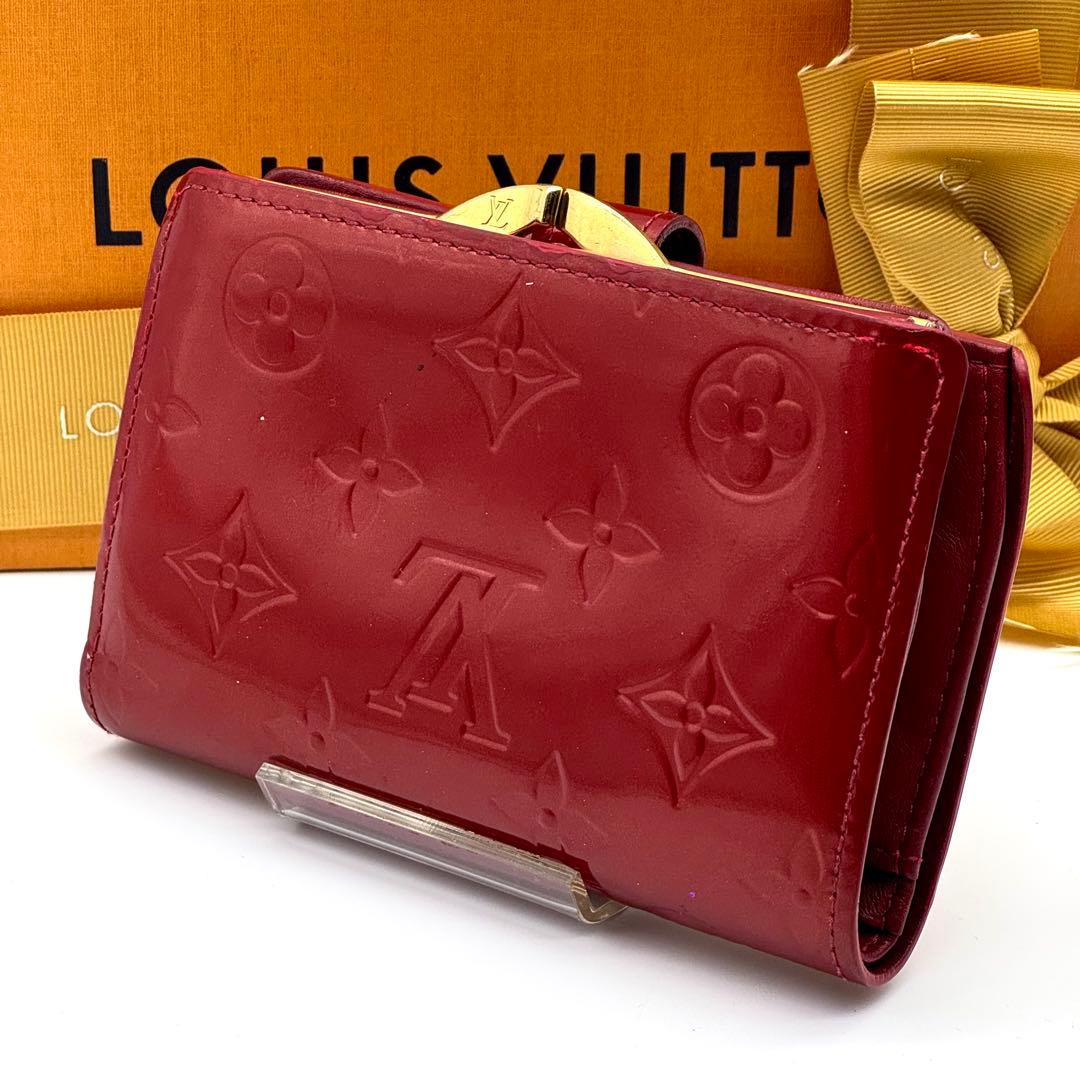 ルイヴィトン モノグラム ヴェルニ ポルトフォイユ ヴィエノワ がま口 赤系