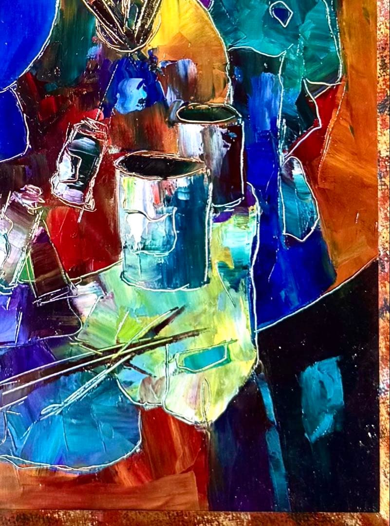 トニー・アゴステニ Tony Agostini 「アトリエノ隅」　油彩 フランス