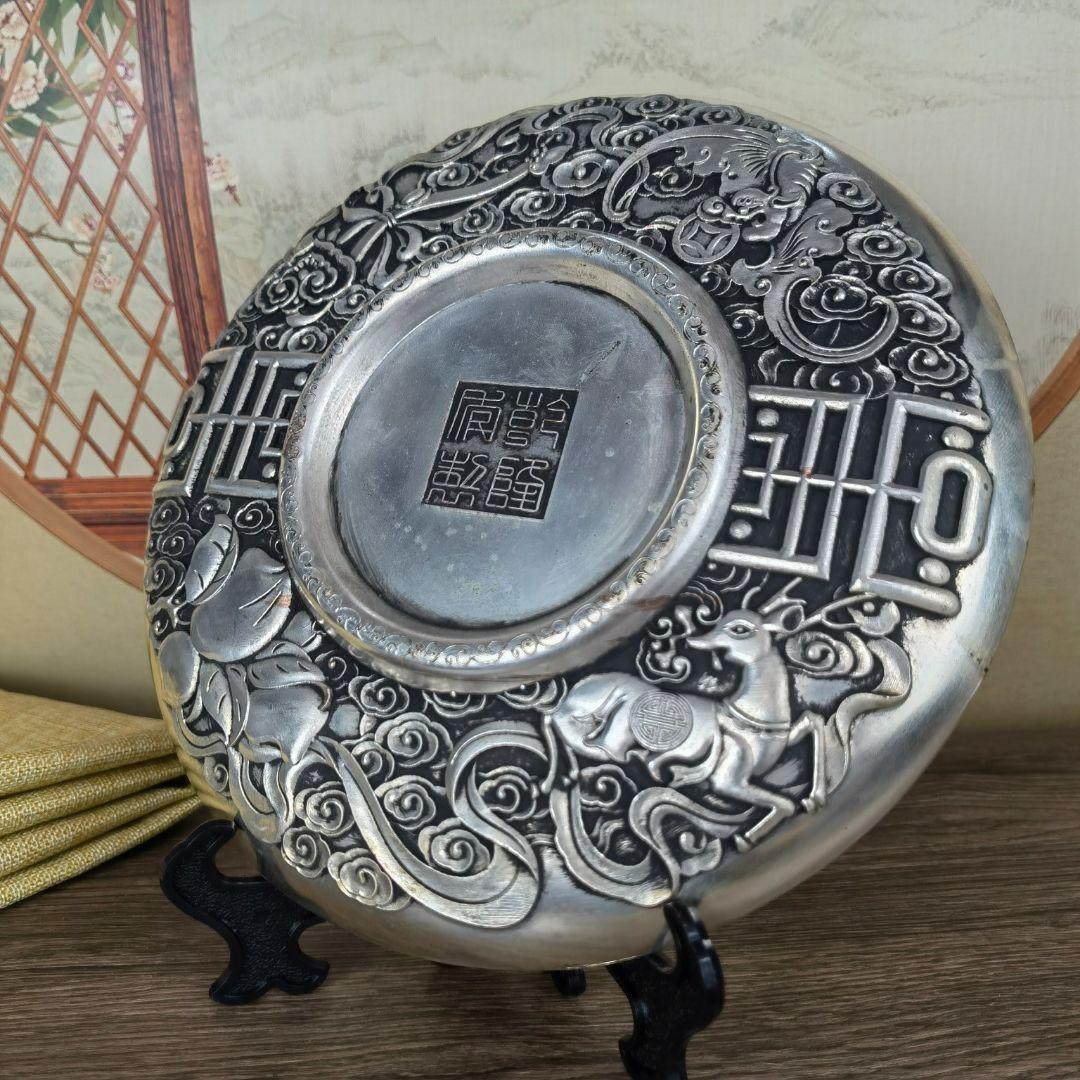 銅 細工 九龍盤 客間 玄関 書架 装飾品 工芸品 美術品 置物