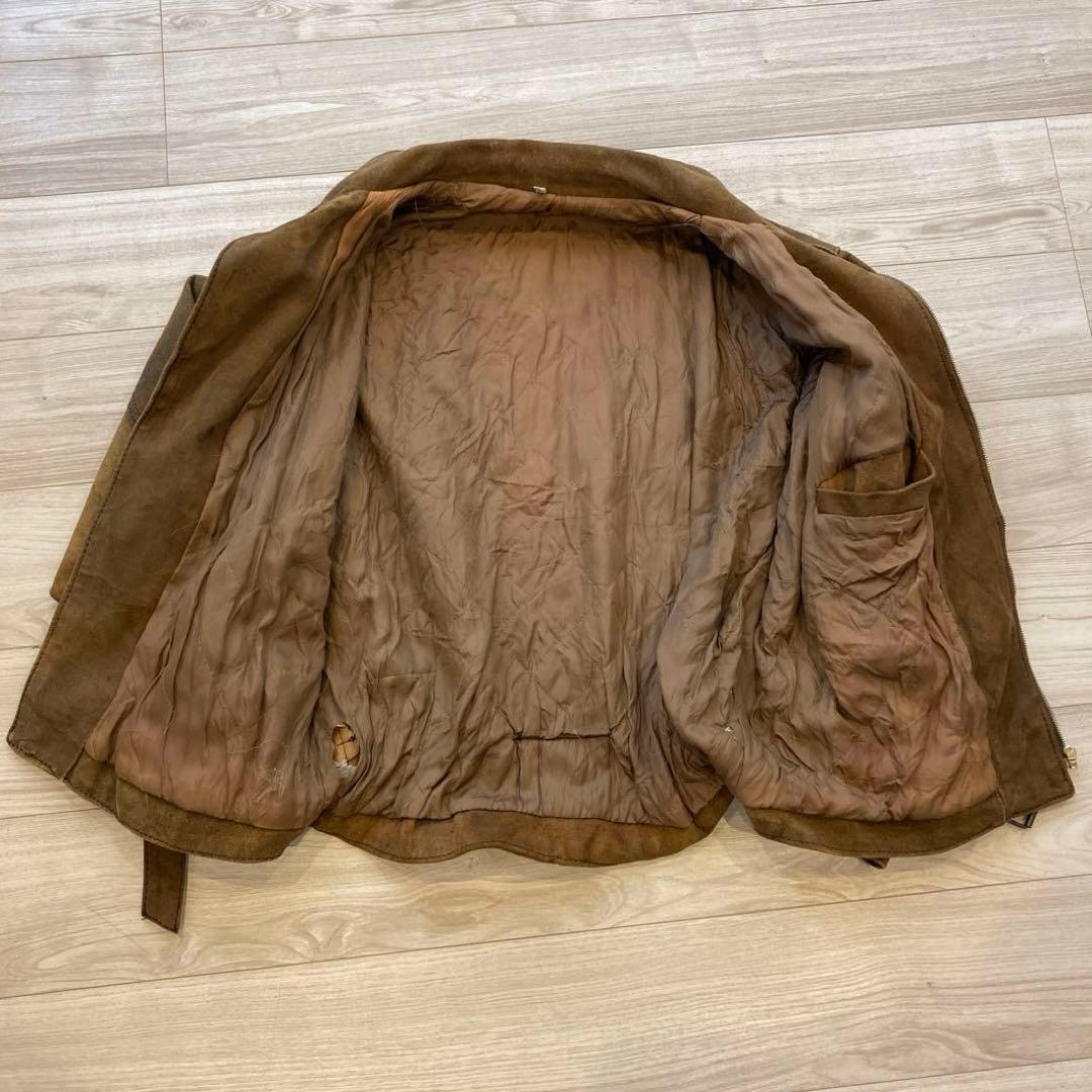 ライダーススウェード本革バイシクルジャケットユーロアンノン80s