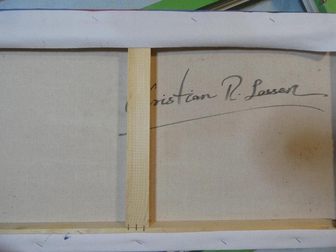 taku　アメリカ 大型油絵 クリスチャン・ラッセン【風景】額付き 手描き