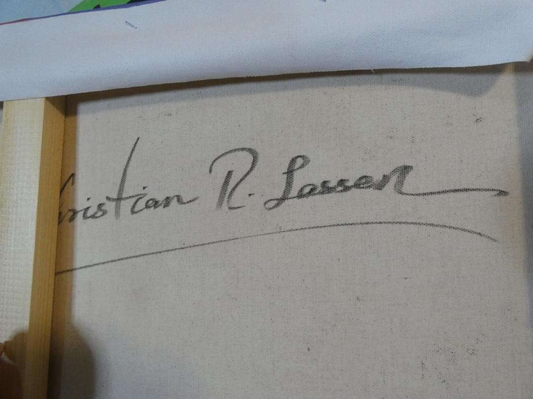 taku　アメリカ 大型油絵 クリスチャン・ラッセン【風景】額付き 手描き