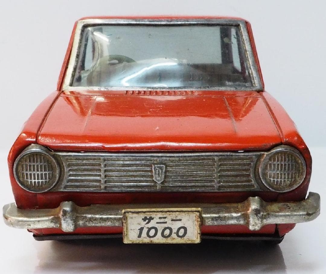 増田屋【ダットサン サニー 1000 リペイント橙】当時物ブリキ製ミニカー 箱無