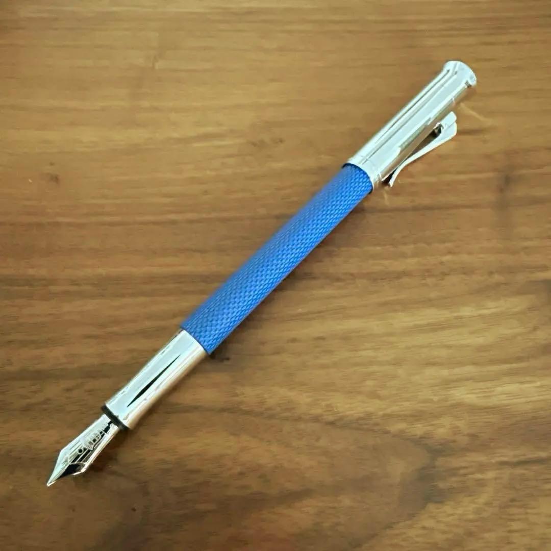 ファーバーカステル 万年筆 ギロシェ インディゴ F 細字 インクおまけ