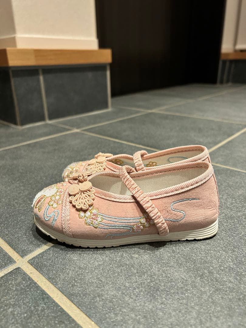 キャサリンコテージ　いにしえ華車黄×桃被布七五三髪飾り　七五三草履　髪飾りセット