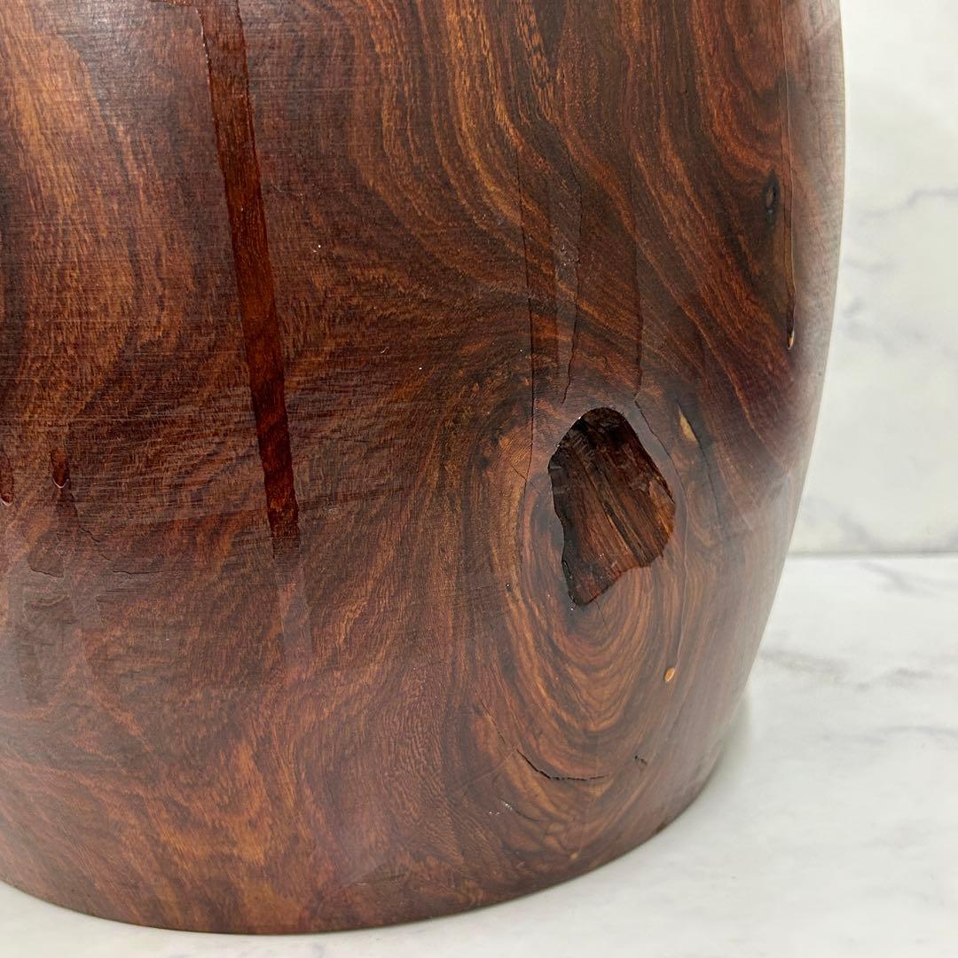高級花梨材】天然木 無垢 火鉢 台座つき 希少品