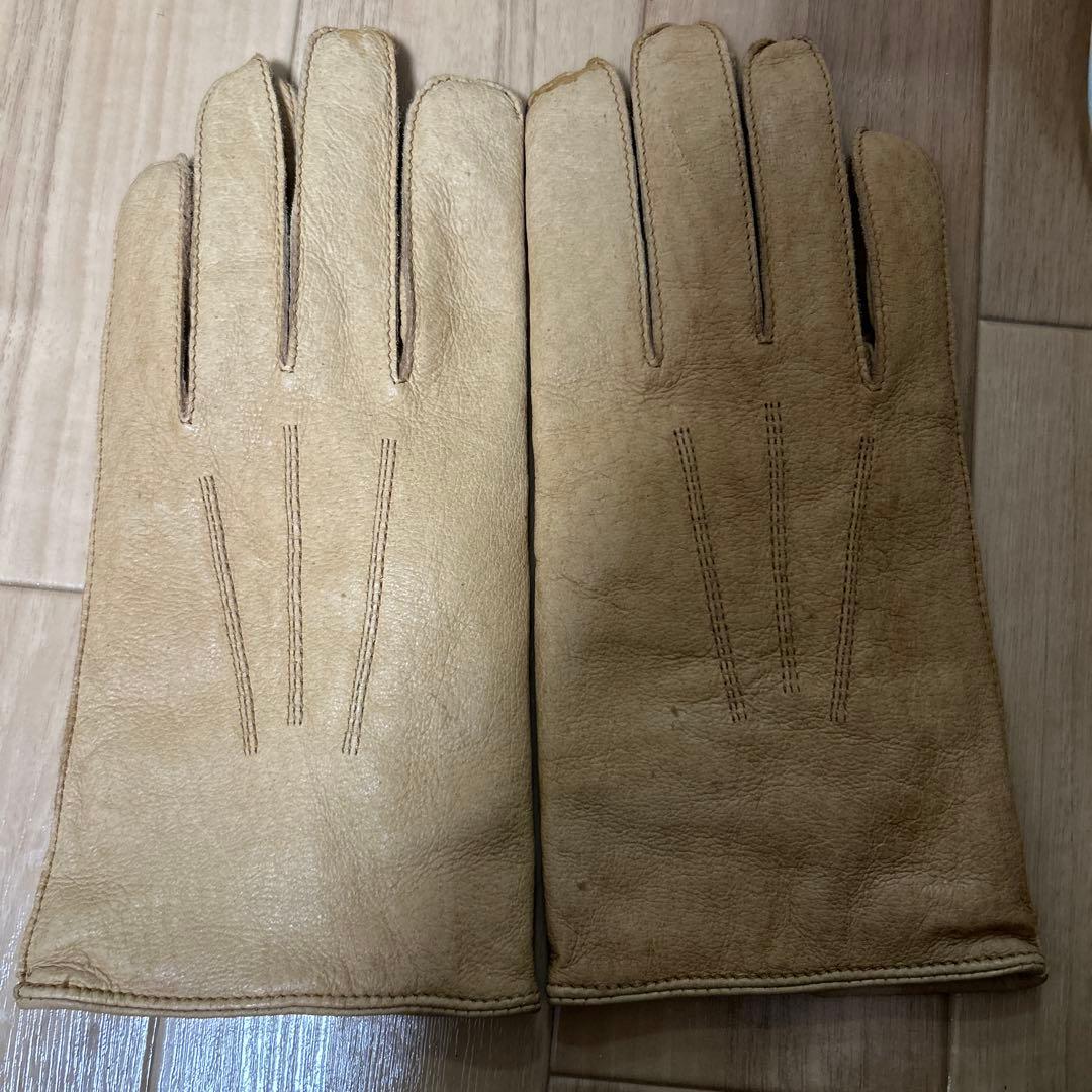 Burberry ベージュ レザー手袋 - メルカリ